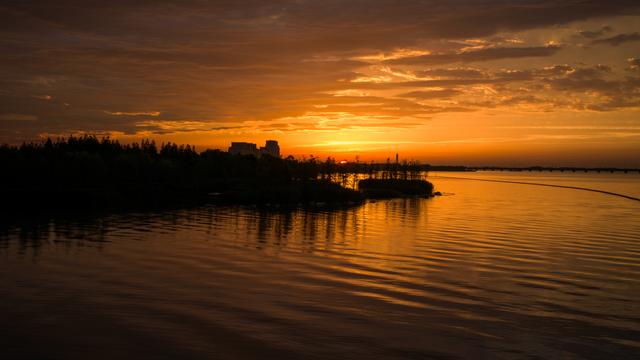 sunset at Yandan Lake